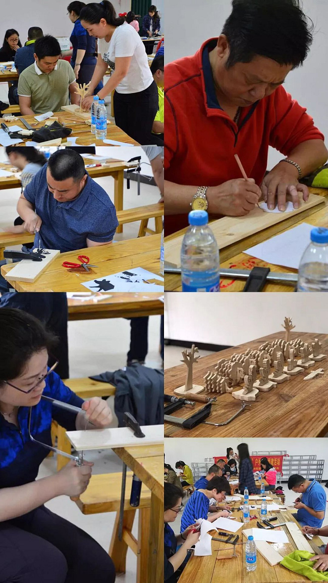 　測試不是目的，在香草拓展基地的冠軍營地，培訓機構還特別請來了黃大仙為大家解讀迷津，讓參訓的管理人員重新認識心底的自己，同時理解溝通中可能出現的障礙，與此同時，還借助測試引導管理人員轉換角度、換位思考，借此提高溝通的效能。不僅如此，黃大仙還在介紹過程中為參訓人員提供了一些提升管理的溝通小秘籍。     經歷匠人精神     　　沒有真正的經歷，又談何真正的理解與認識。管理人員來自不同的部門、不同的領域，為了加深理解與認識，培訓進入了第二個環節——體驗木藝工作坊。每人一個F夾、一把手持鋸，一到兩塊木板、幾幅看似有些朦朧的造型圖、鉛筆、剪刀、砂紙，還有作品任務書，工作坊正式啟動。